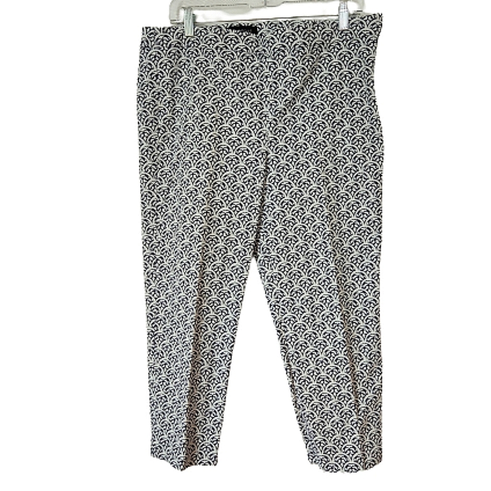 Talbots Navy White Chatham Crop Pants Size 12